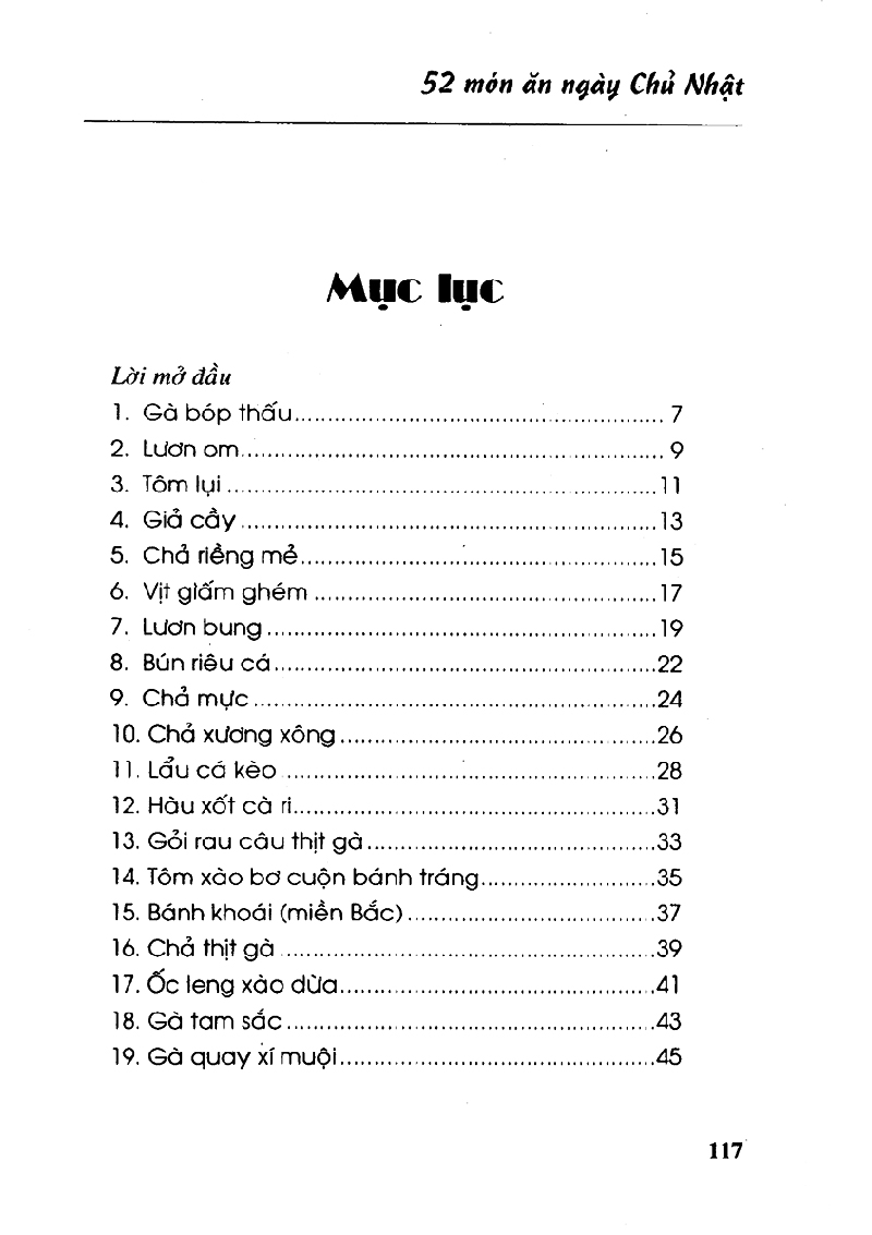 52 món ăn ngày chủ nhật