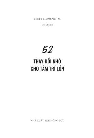 52 thay đổi nhỏ cho tâm trí lớn