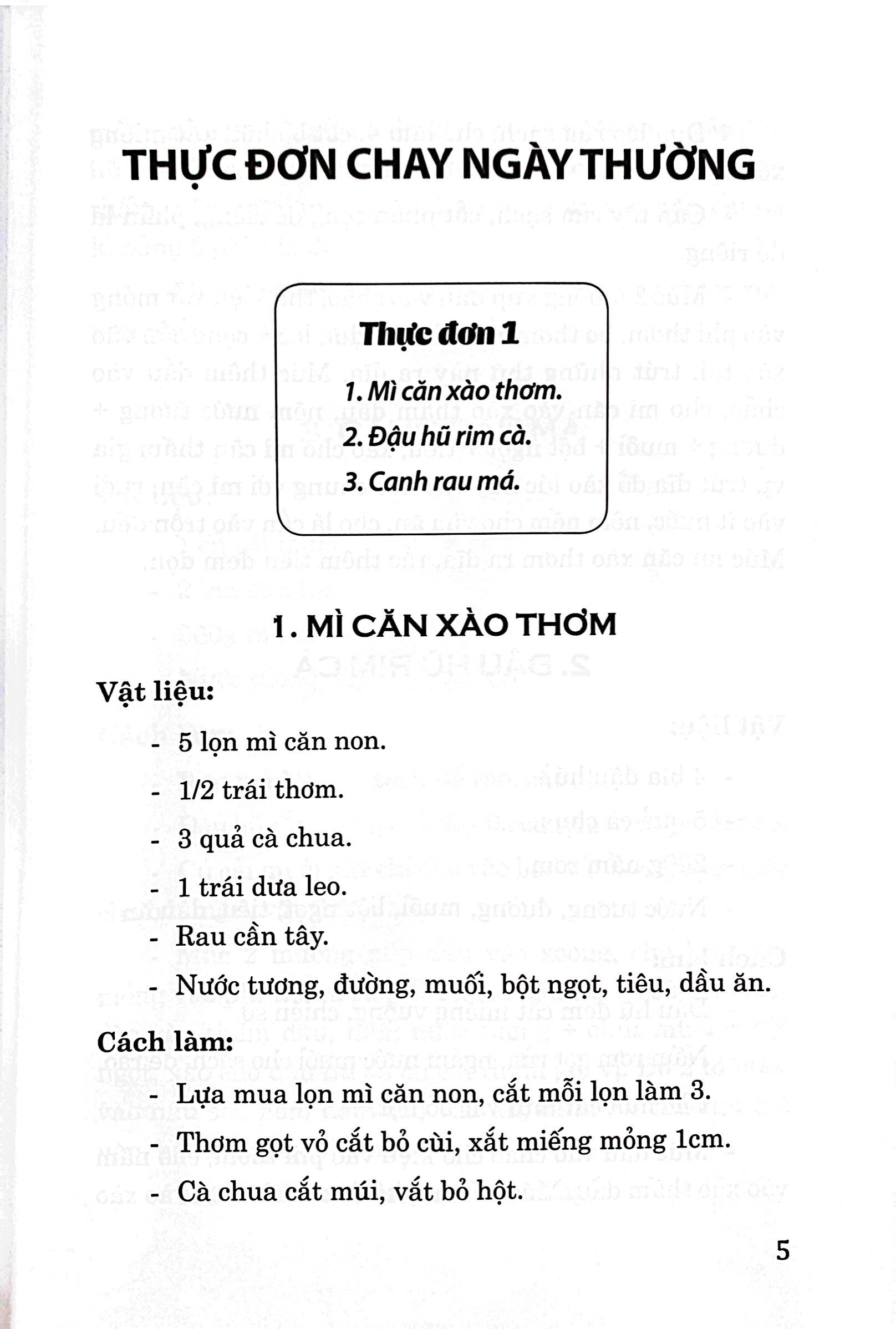 52 thực đơn nấu ăn chay trong gia đình