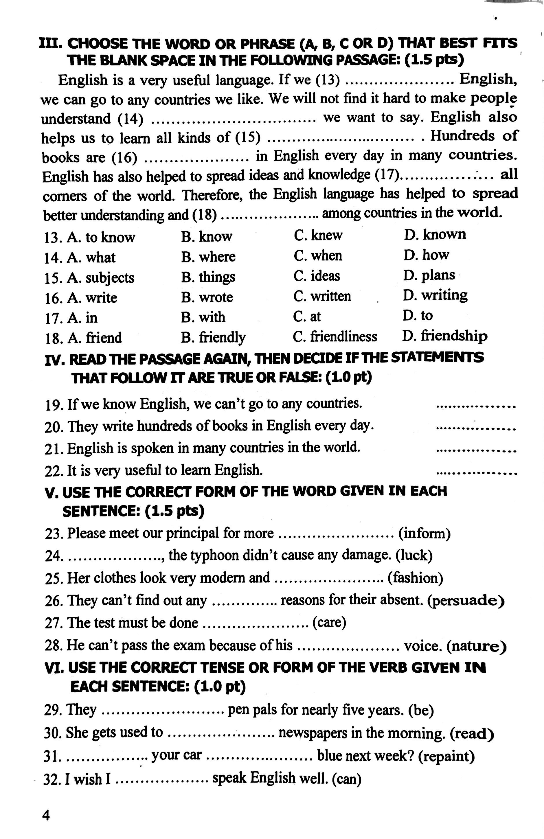 54 De Trac Nghiem Tieng Anh Cho Hoc Sinh Lop 9 Thi Vao Lop 10