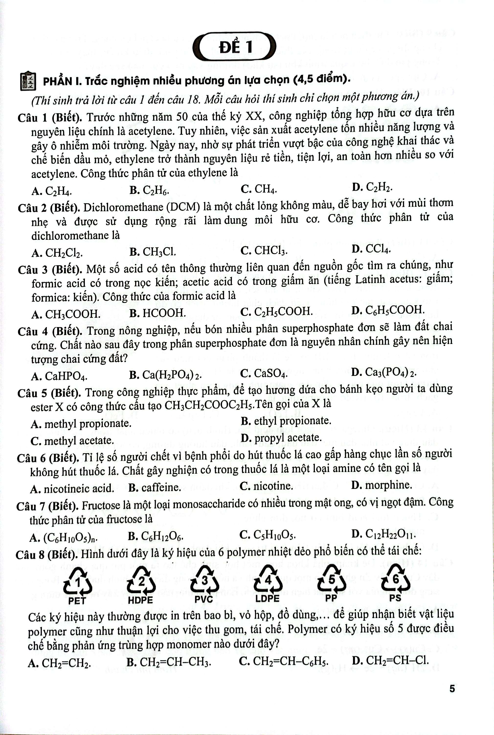 55 De Thi Mon Hoa Hoc (Theo Cau Truc De Thi Chuong Trinh Moi)