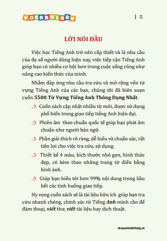5500 từ vựng tiếng anh thông dụng nhất (bản màu) - tái bản