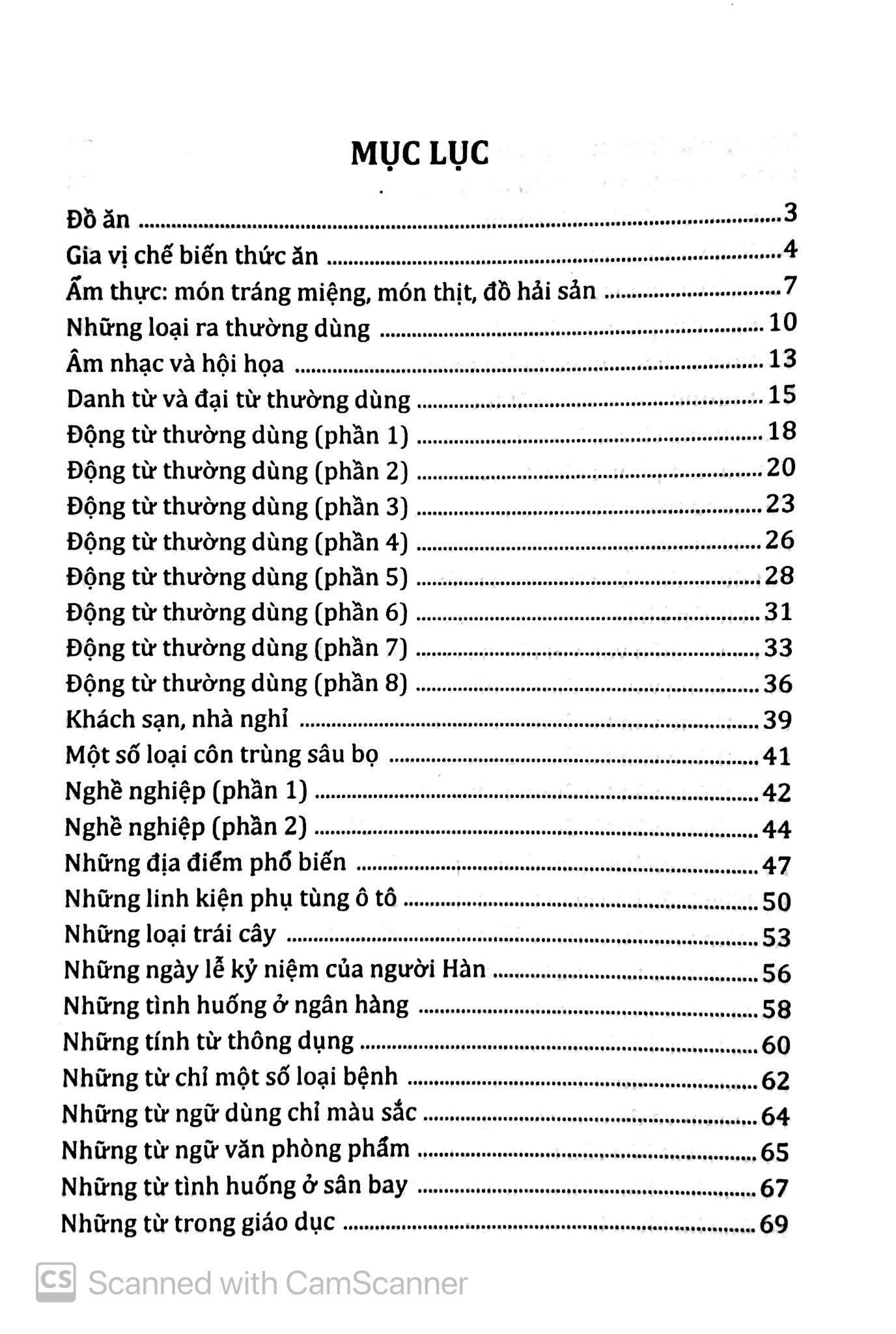 5500 từ vựng tiếng hàn thông dụng theo chủ đề