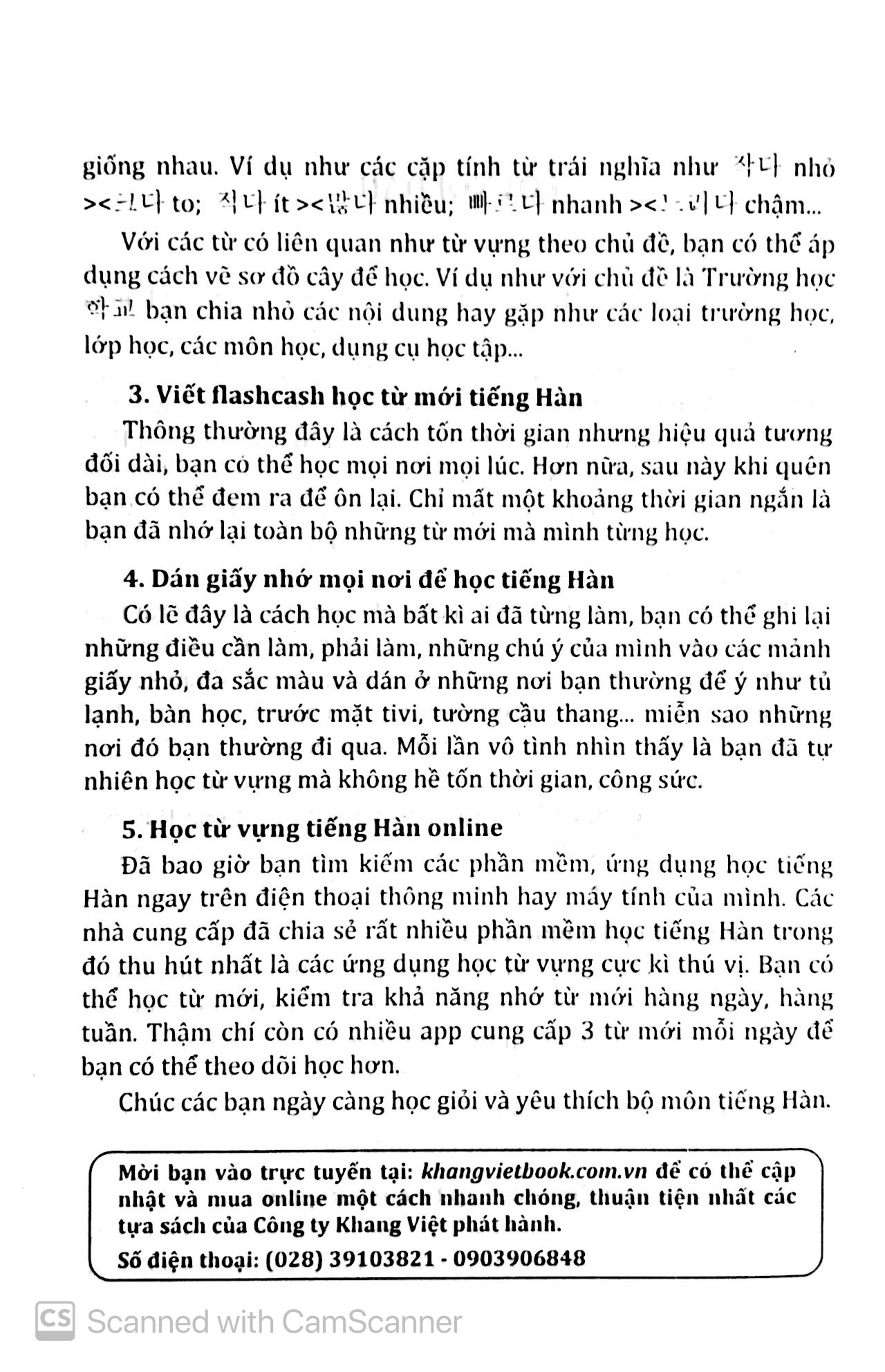 5500 từ vựng tiếng hàn thông dụng theo chủ đề