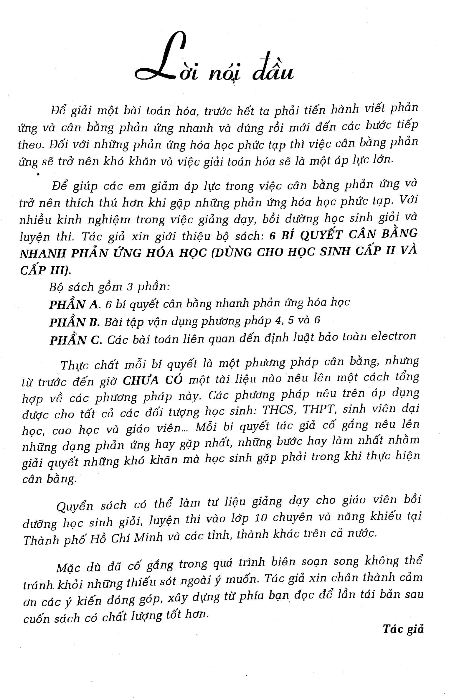 6 bí quyết cân bằng nhanh phản ứng hóa học cấp 2-3