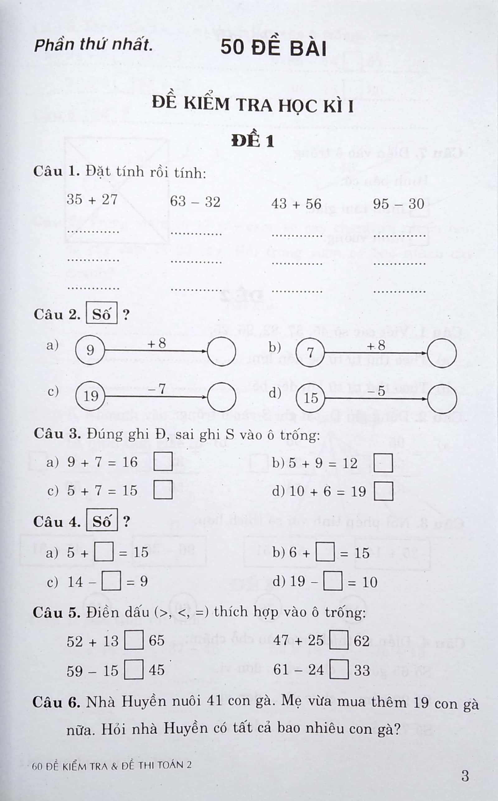 60 đề kiểm tra & đề thi toán 2