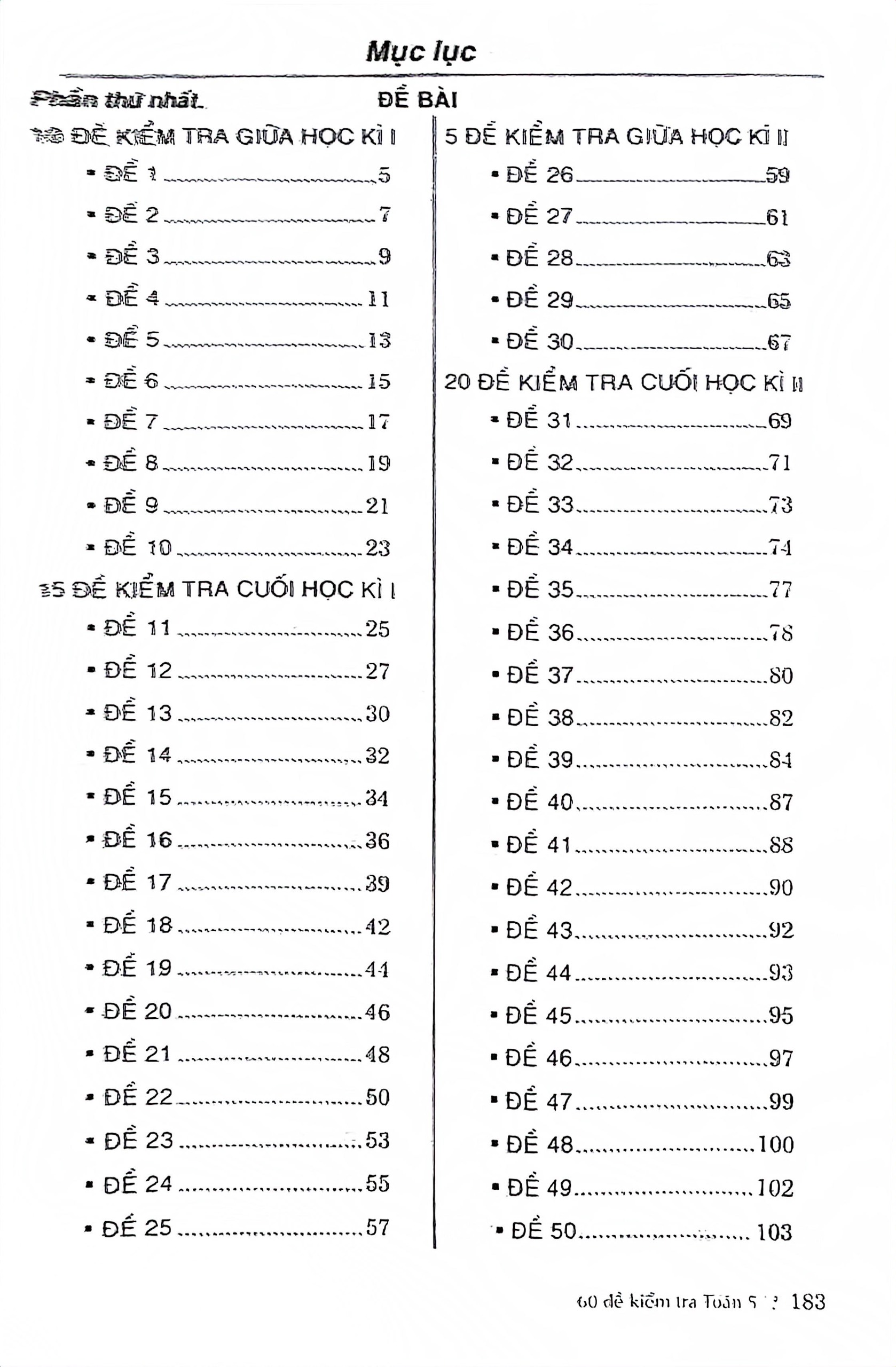 60 đề kiểm tra toán 5 (theo chương trình gdpt mới)