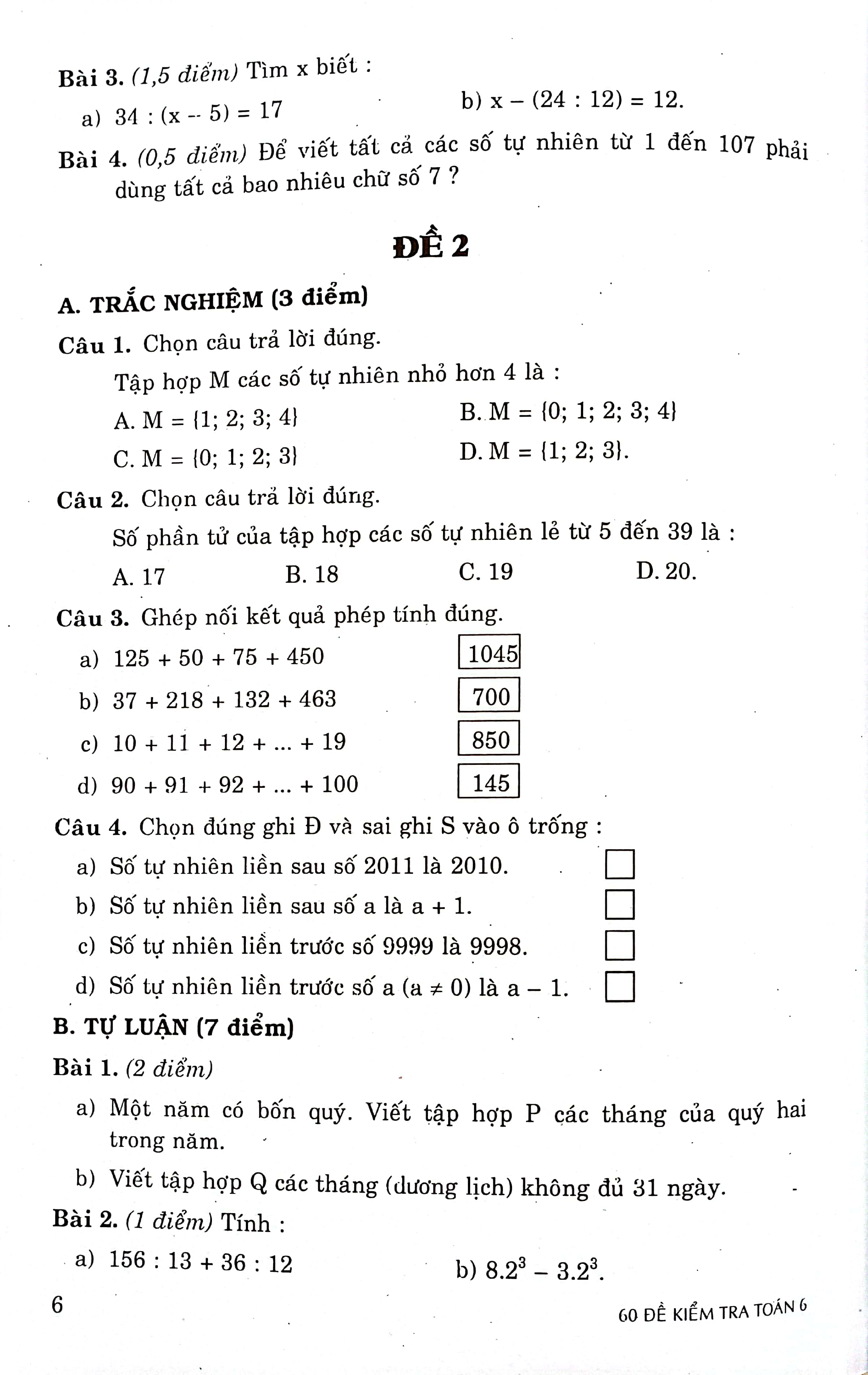 60 đề kiểm tra toán 6 (theo chương trình gdpt mới)