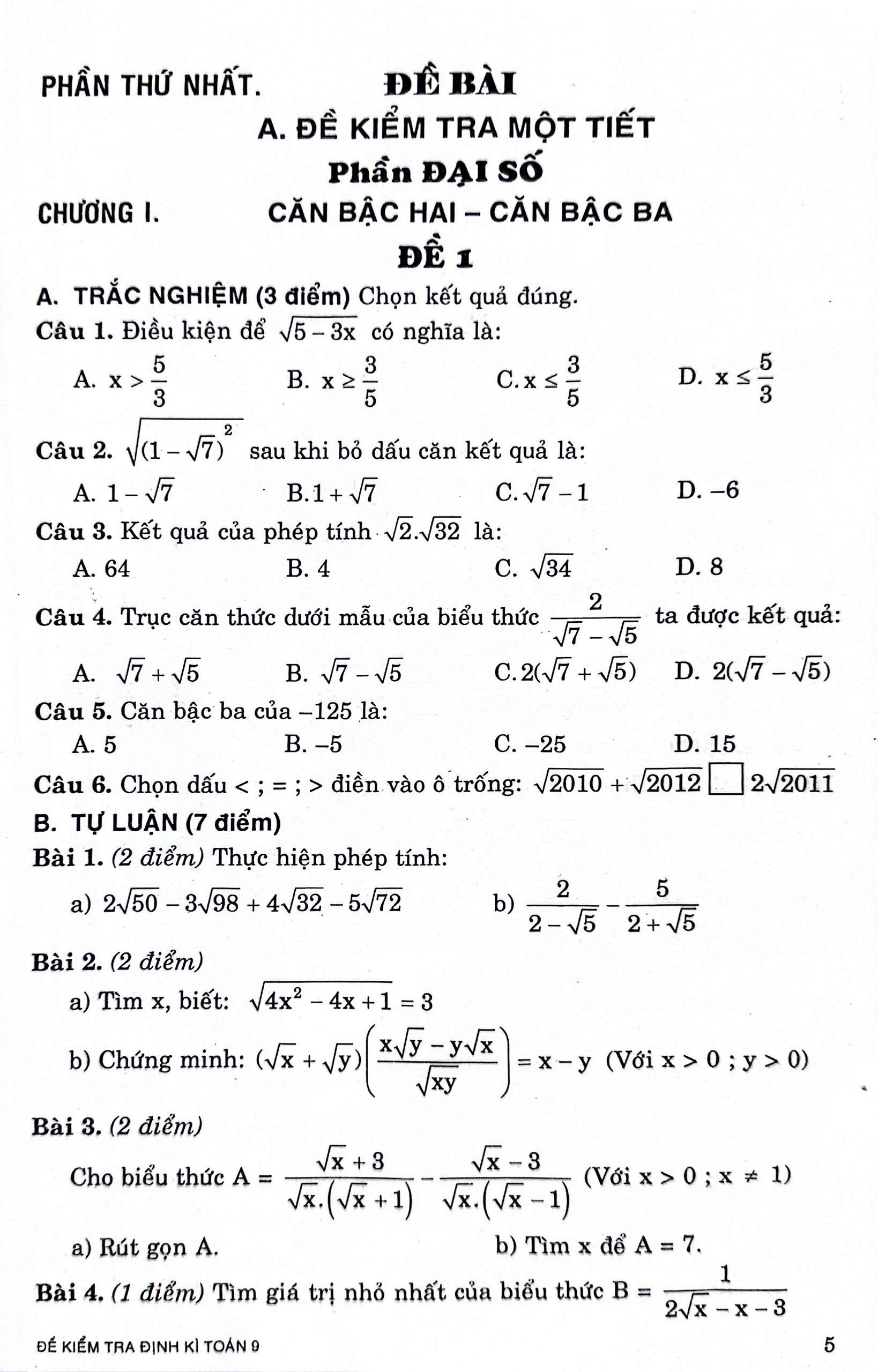 60 đề kiểm tra toán 9 (theo chương trình gdpt mới)