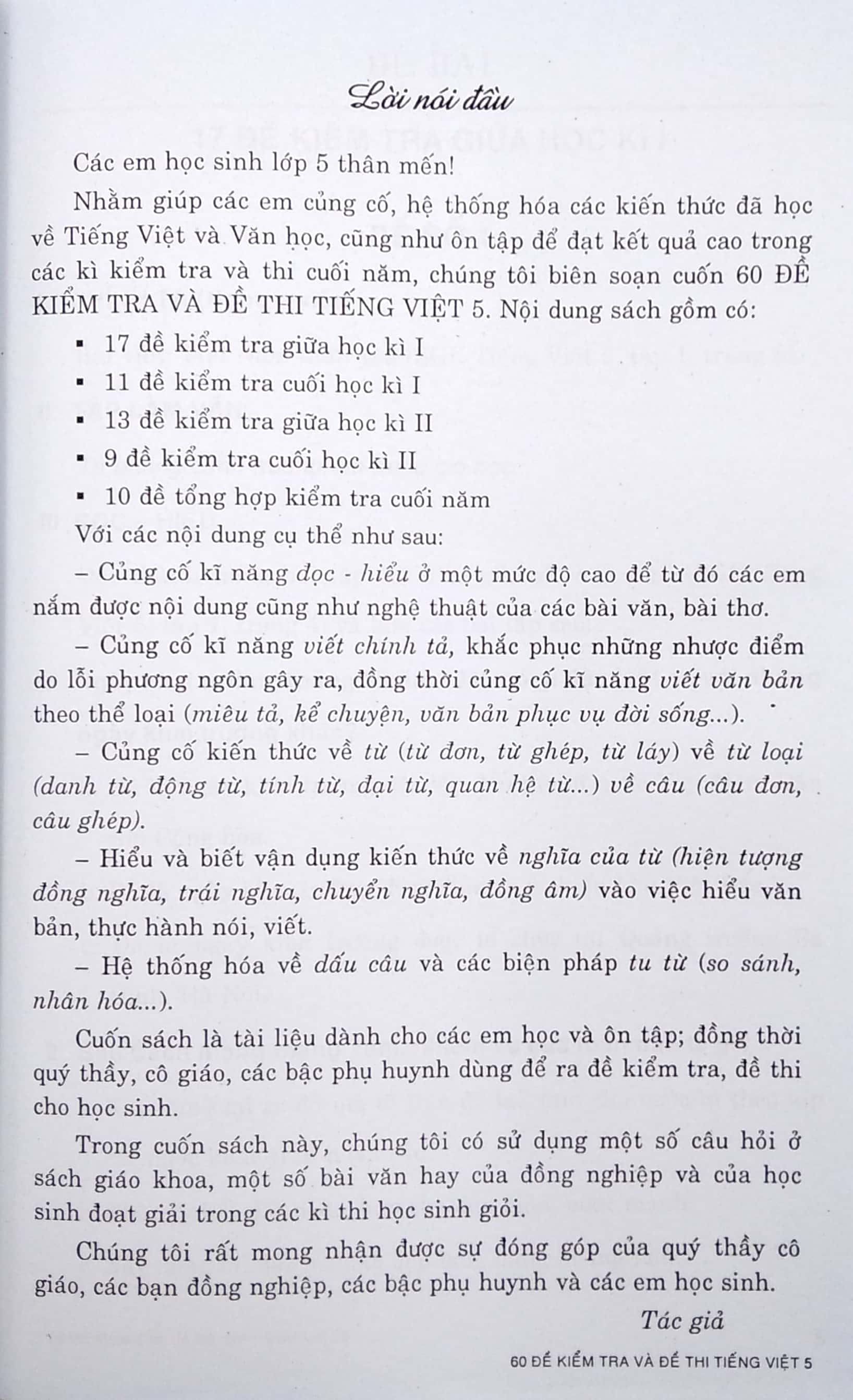 60 đề kiểm tra và đề thi tiếng việt 5
