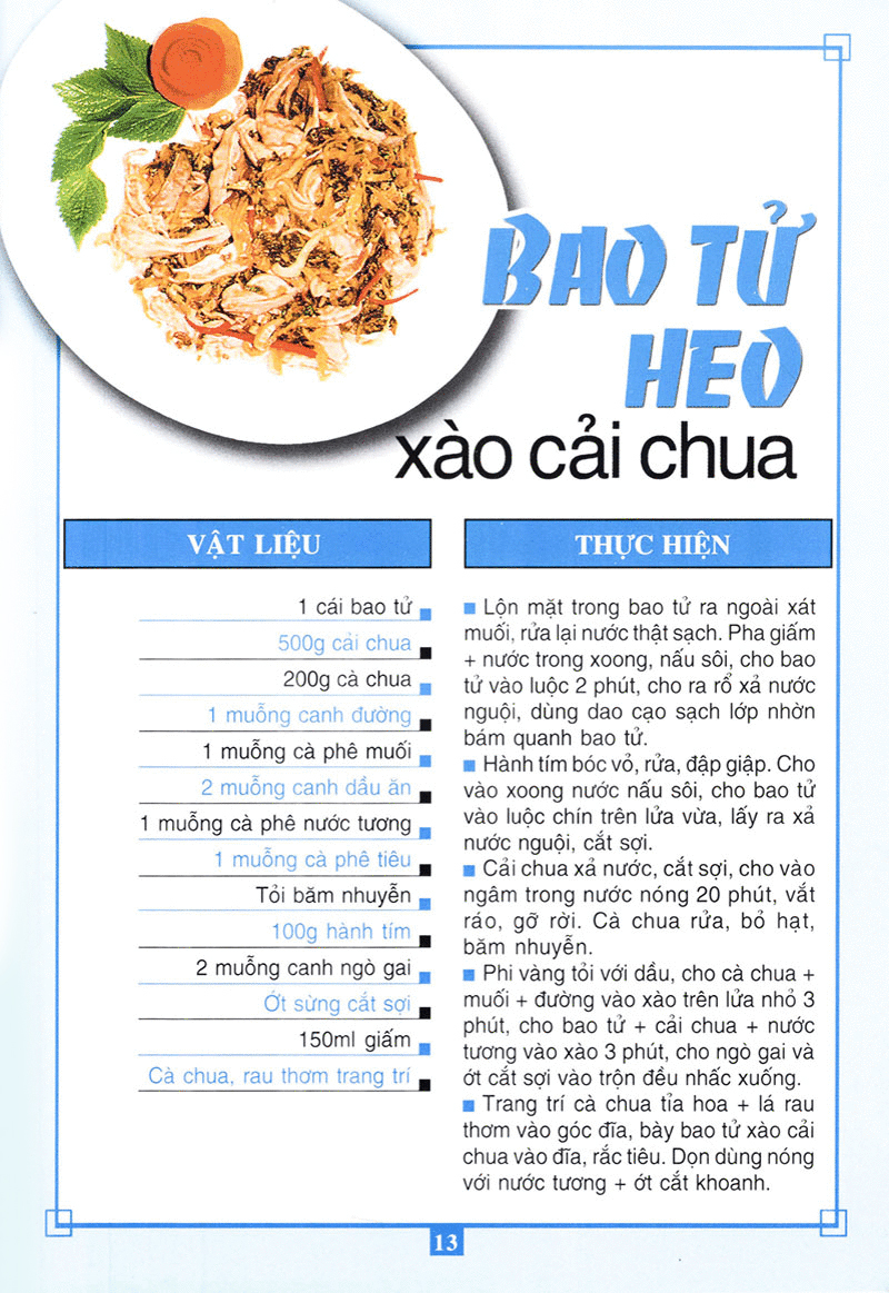 60 món ăn được ưa thích - món thịt heo