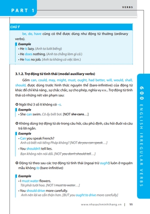 600 động từ bất quy tắc và cách dùng các thì trong tiếng anh (tái bản 2022)