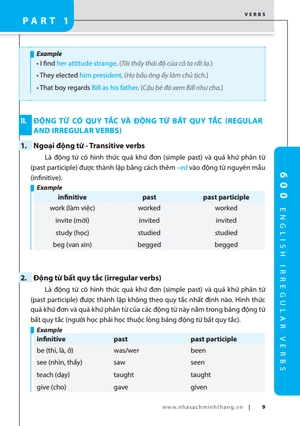 600 động từ bất quy tắc và cách dùng các thì trong tiếng anh (tái bản 2022)