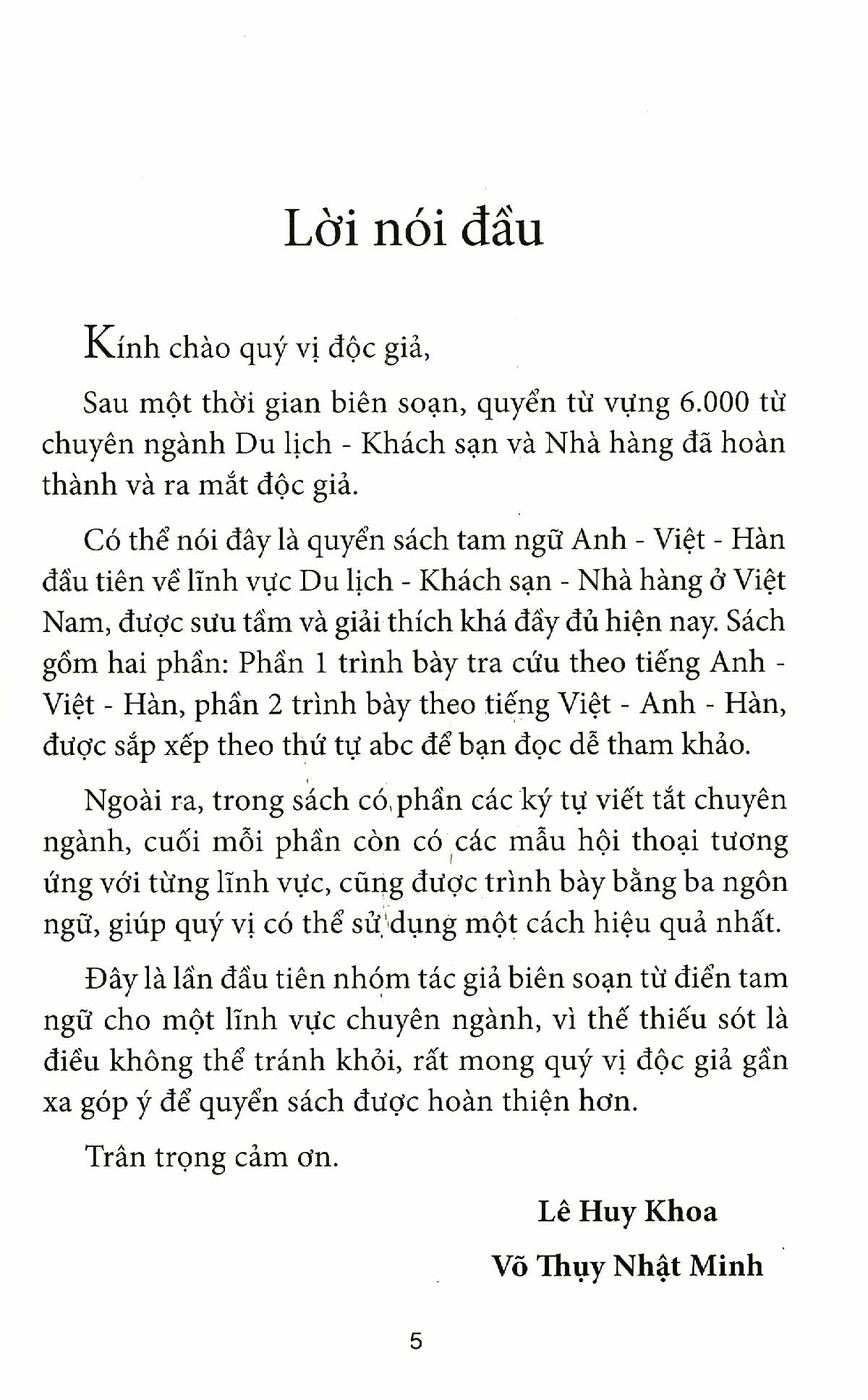 6000 từ vựng chuyên ngành du lịch-khách sạn-nhà hàng (anh-việt-hàn)