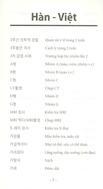 6000 từ vựng y học song ngữ hàn - việt