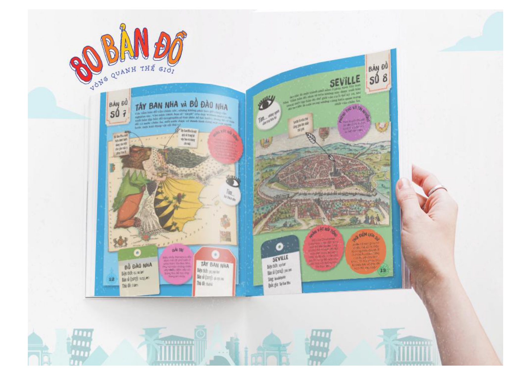 80 bản đồ vòng quanh thế giới - bìa cứng