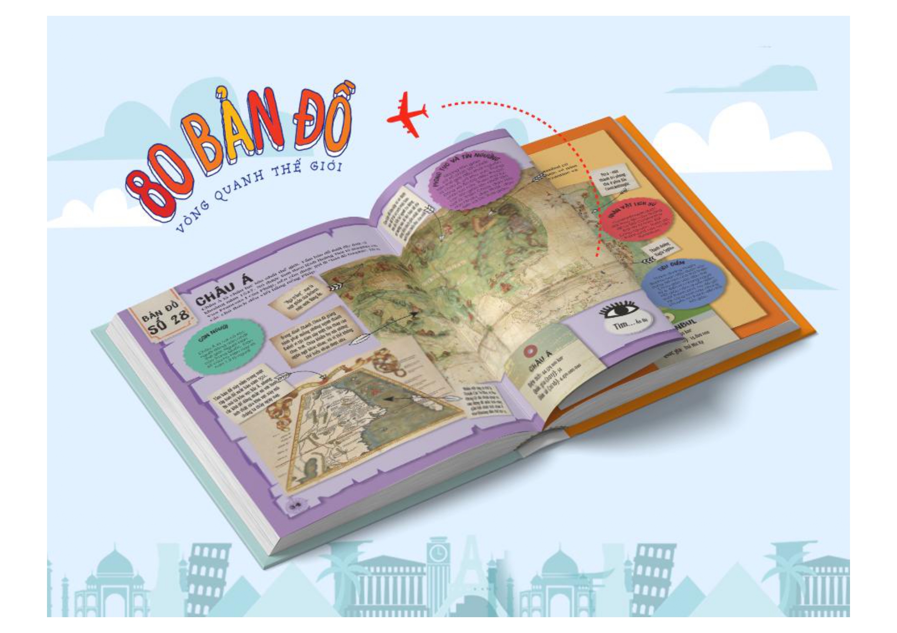 80 bản đồ vòng quanh thế giới - bìa cứng