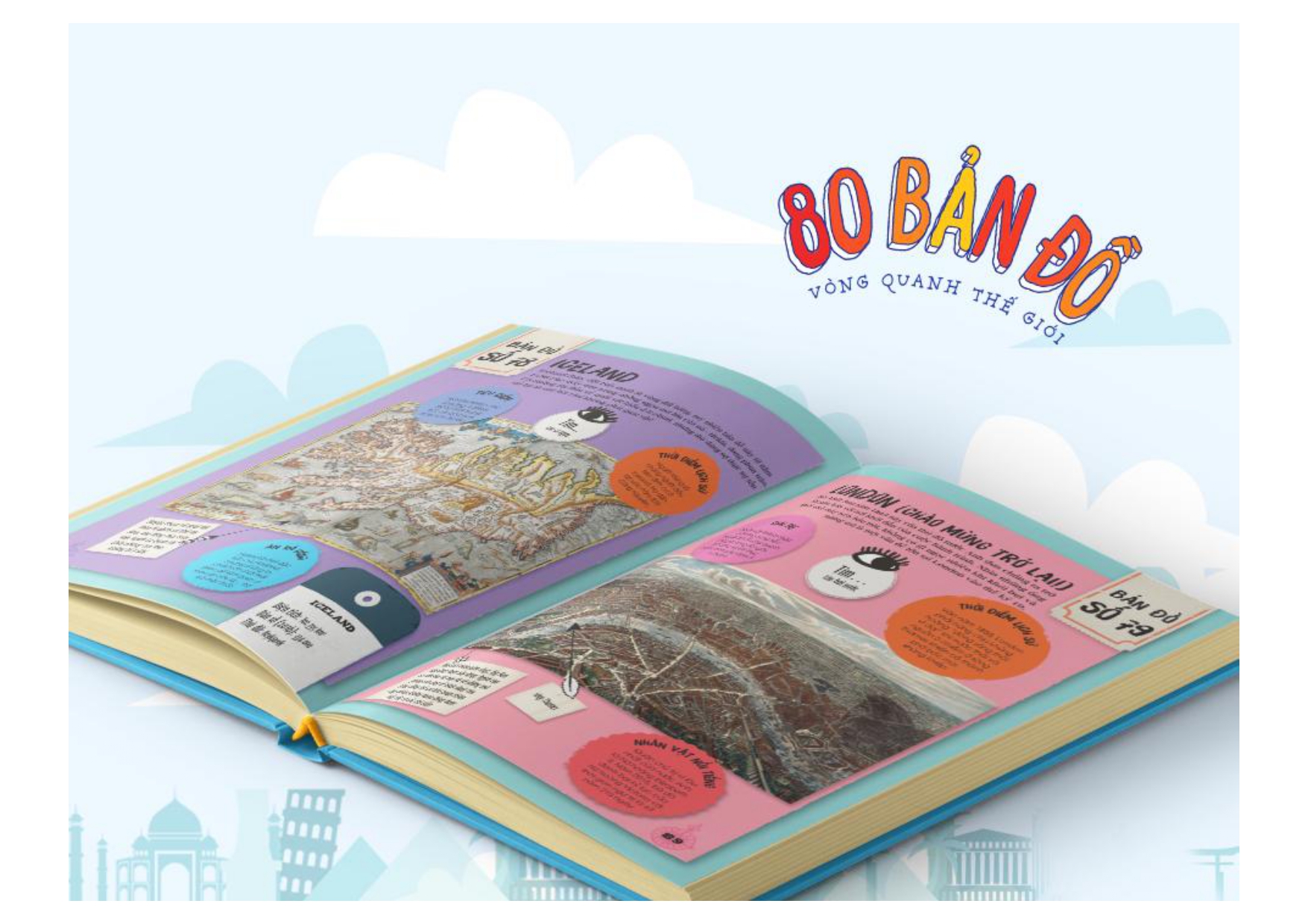 80 bản đồ vòng quanh thế giới - bìa cứng