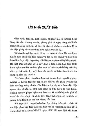 9 biện pháp bảo đảm nghĩa vụ hợp đồng (quy định, thực tế và thiết kế giao dịch theo bộ luật dân sự hiện hành)