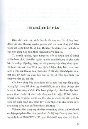 9 biện pháp bảo đảm nghĩa vụ hợp đồng (quy định, thực tế và thiết kế giao dịch theo bộ luật dân sự hiện hành) (tái bản lần thứ 3, có sữa chữa, bổ sung)