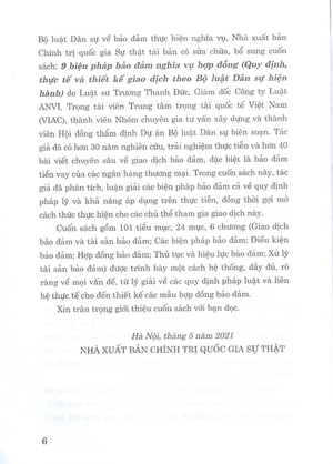 9 biện pháp bảo đảm nghĩa vụ hợp đồng (quy định, thực tế và thiết kế giao dịch theo bộ luật dân sự hiện hành) (tái bản lần thứ 3, có sữa chữa, bổ sung)