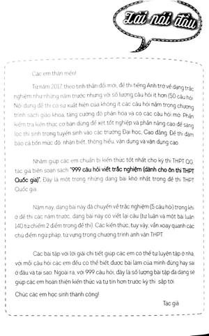 999 câu hỏi viết trắc nghiệm tiếng anh (dành cho ôn thi thpt quốc gia)