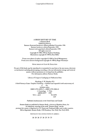 a brief history of time : from big bang to black holes