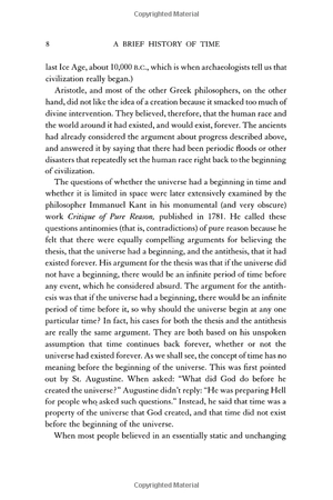 a brief history of time : from the big bang to black holes