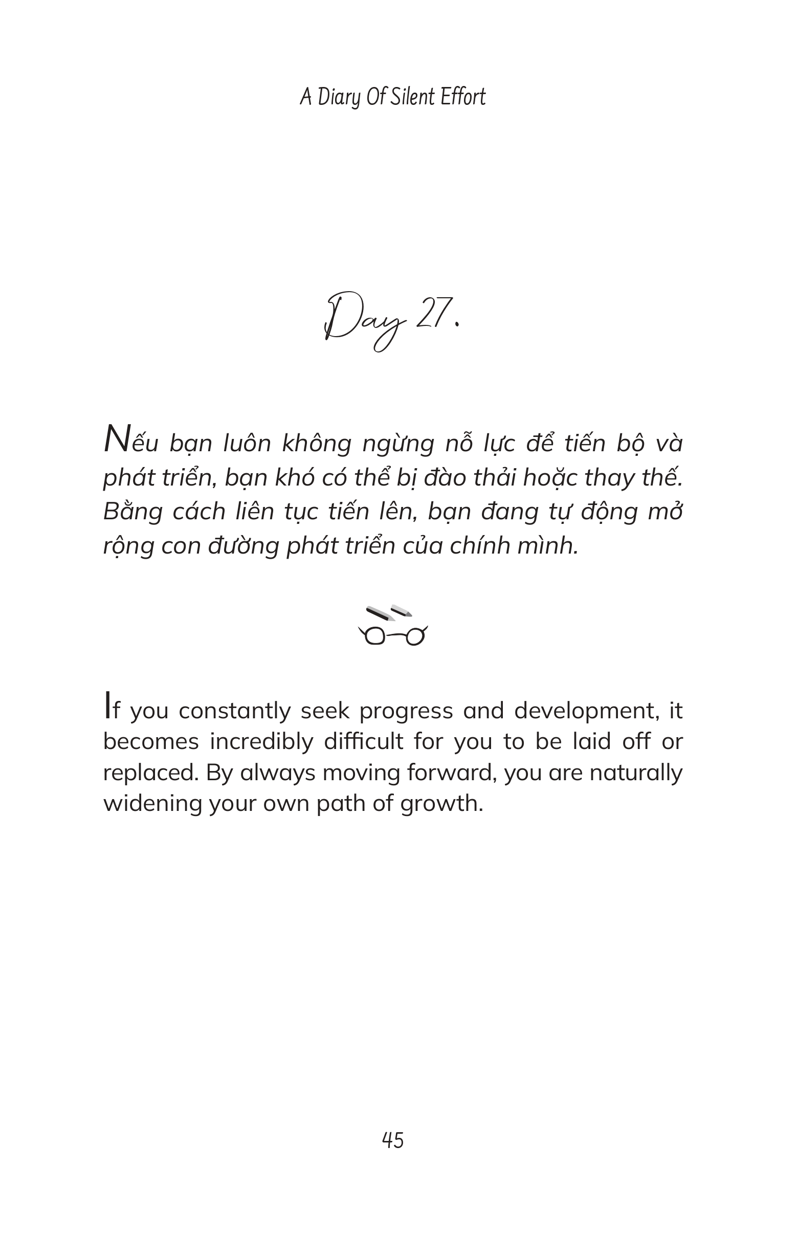 A Diary Of Silent Effort - Toi Thich Dang Ve No Luc Cua Chinh Minh - Song Ngu Viet-Anh