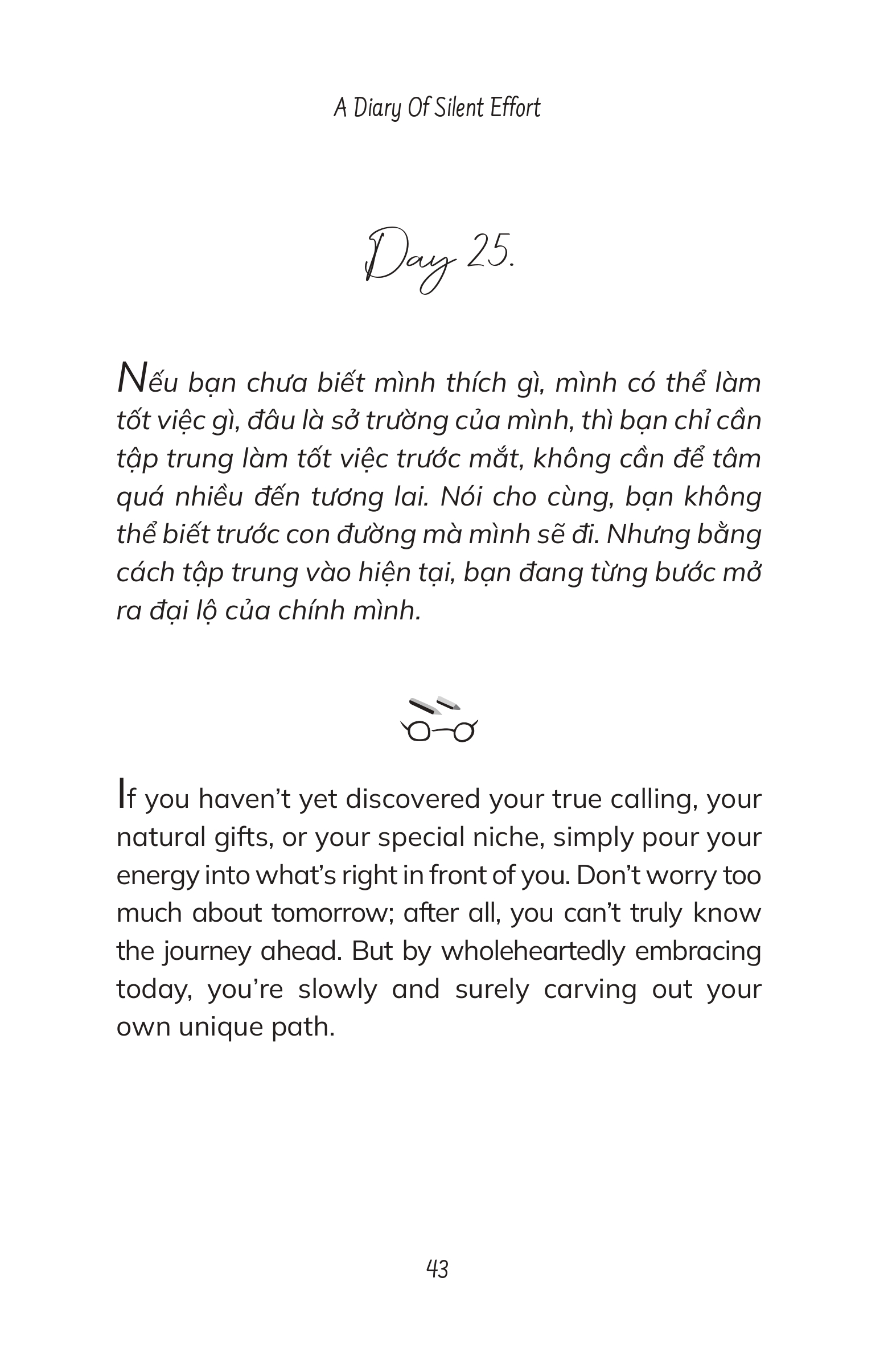 A Diary Of Silent Effort - Toi Thich Dang Ve No Luc Cua Chinh Minh - Song Ngu Viet-Anh