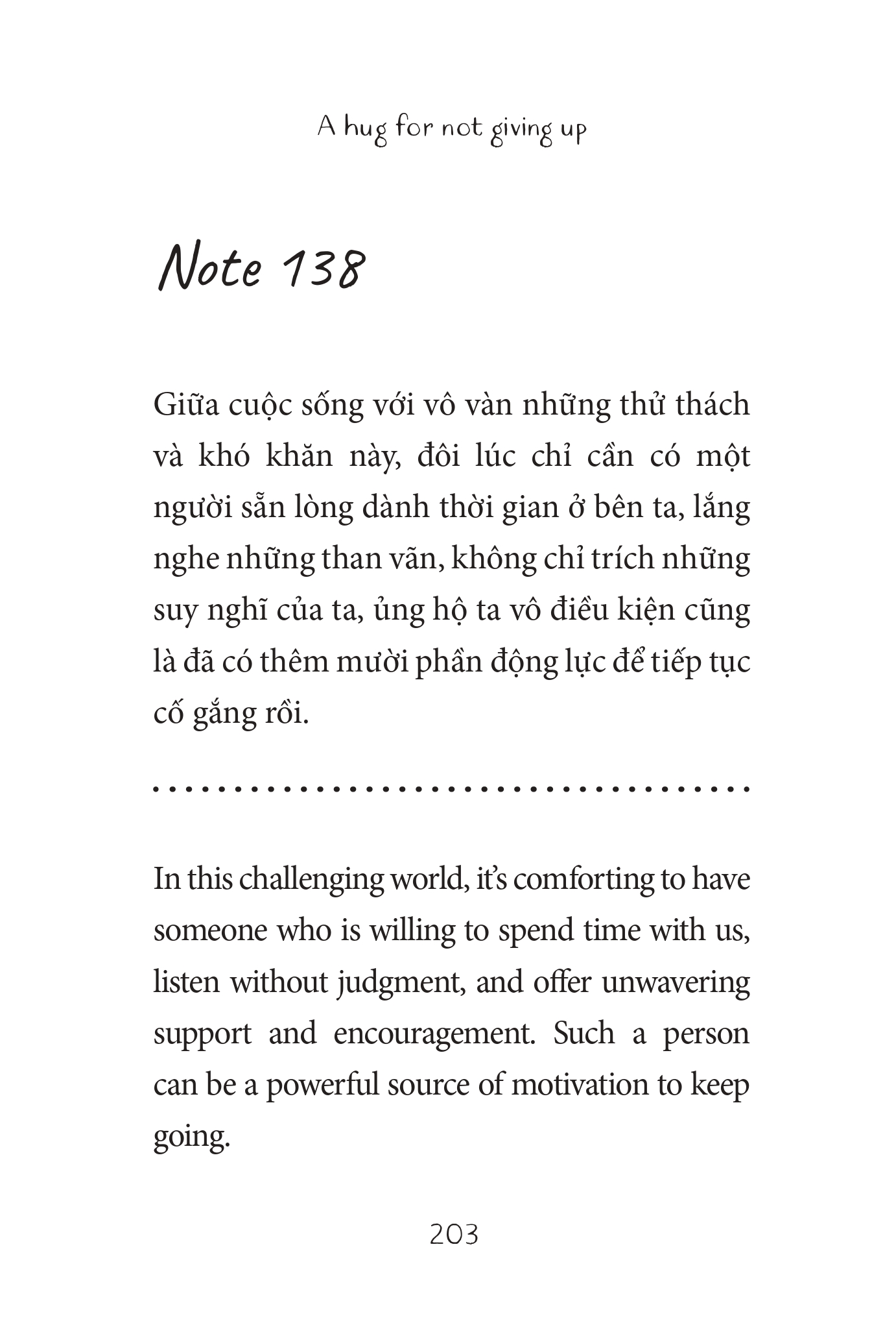 a hug for not giving up - gửi cậu một cái ôm vì đã không bỏ cuộc - song ngữ anh-việt
