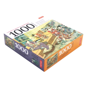 a japanese garden in summertime - 1000 piece jigsaw puzzle: a scene from the tale of genji, woodblock print (finished size 24 in x 18 in)