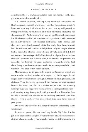 a mind for numbers: how to excel at math and science (even if you flunked algebra)