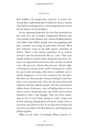 a moonless, starless sky: ordinary women and men fighting extremism in africa