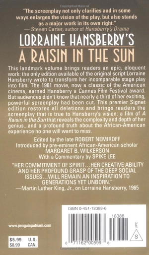 a raisin in the sun: the unfilmed original screenplay (plume)
