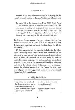 a secret vice: tolkien on invented languages
