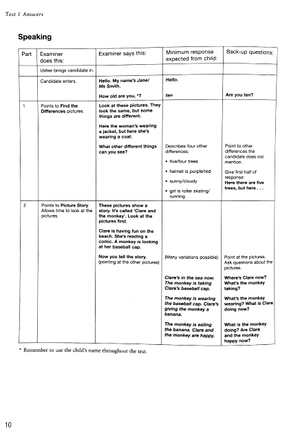a1 movers 3 answer booklet: authentic examination papers