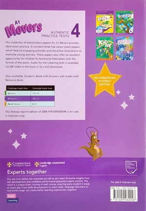 a1 movers 4 authentic practice tests: student's book without answers with audio - fahasa reprint edition