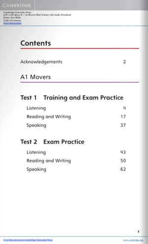 a1 movers mini trainer with audio download