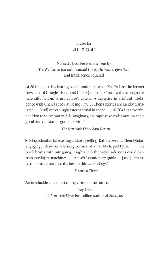 ai 2041 - ten visions for our future