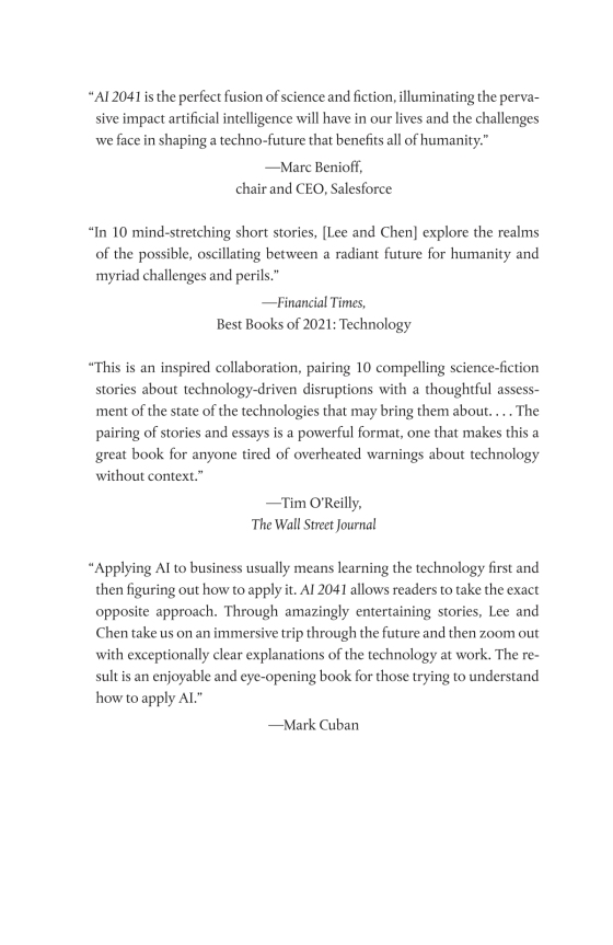 ai 2041 - ten visions for our future