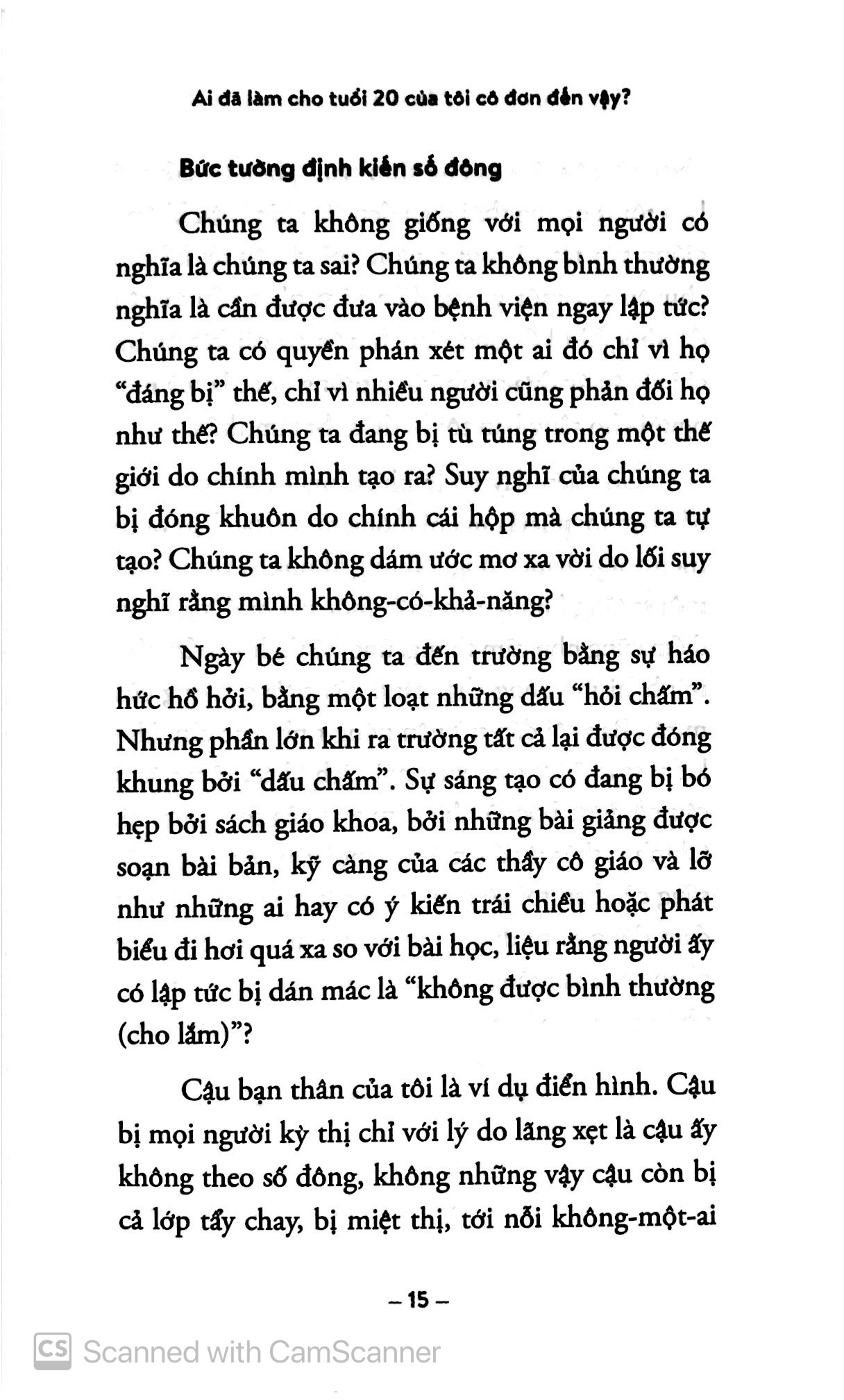 ai đã làm cho tuổi 20 của tôi cô đơn đến vậy?