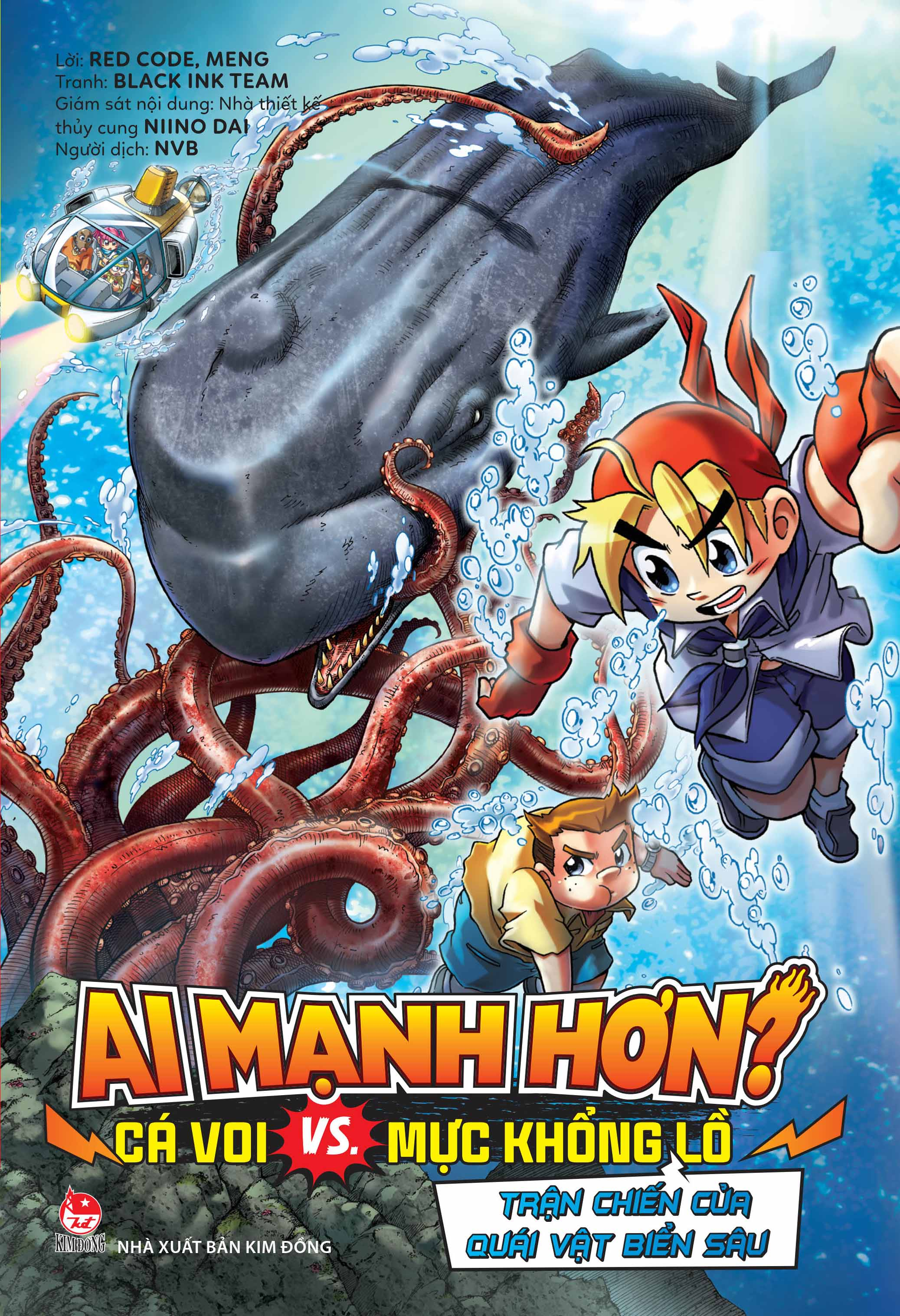 ai mạnh hơn? - cá voi vs. mực khổng lồ - trận chiến của quái vật biển sâu - tặng kèm sticker