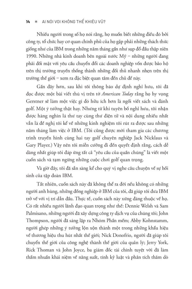 ai nói voi không thể khiêu vũ - phương pháp quản trị và điều hành những công ty khổng lồ nhưng rất linh hoạt