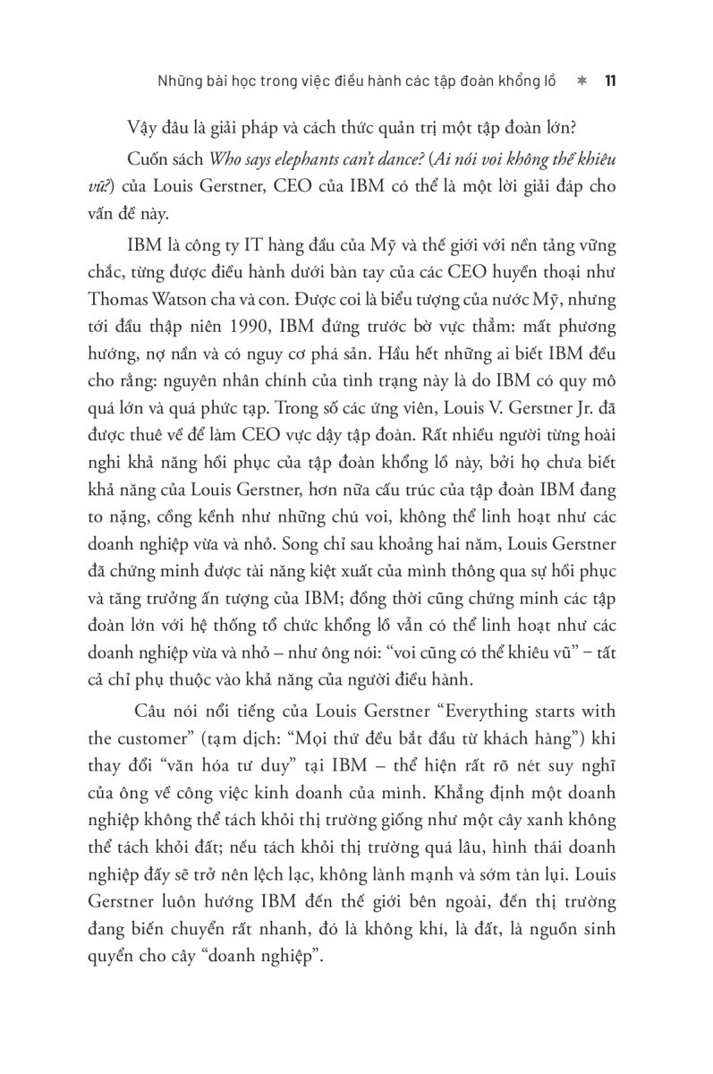 ai nói voi không thể khiêu vũ - phương pháp quản trị và điều hành những công ty khổng lồ nhưng rất linh hoạt
