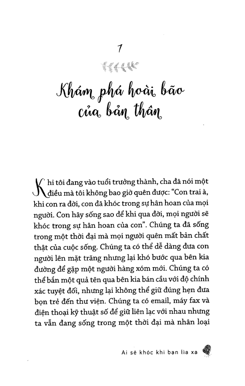 ai sẽ khóc khi bạn lìa xa