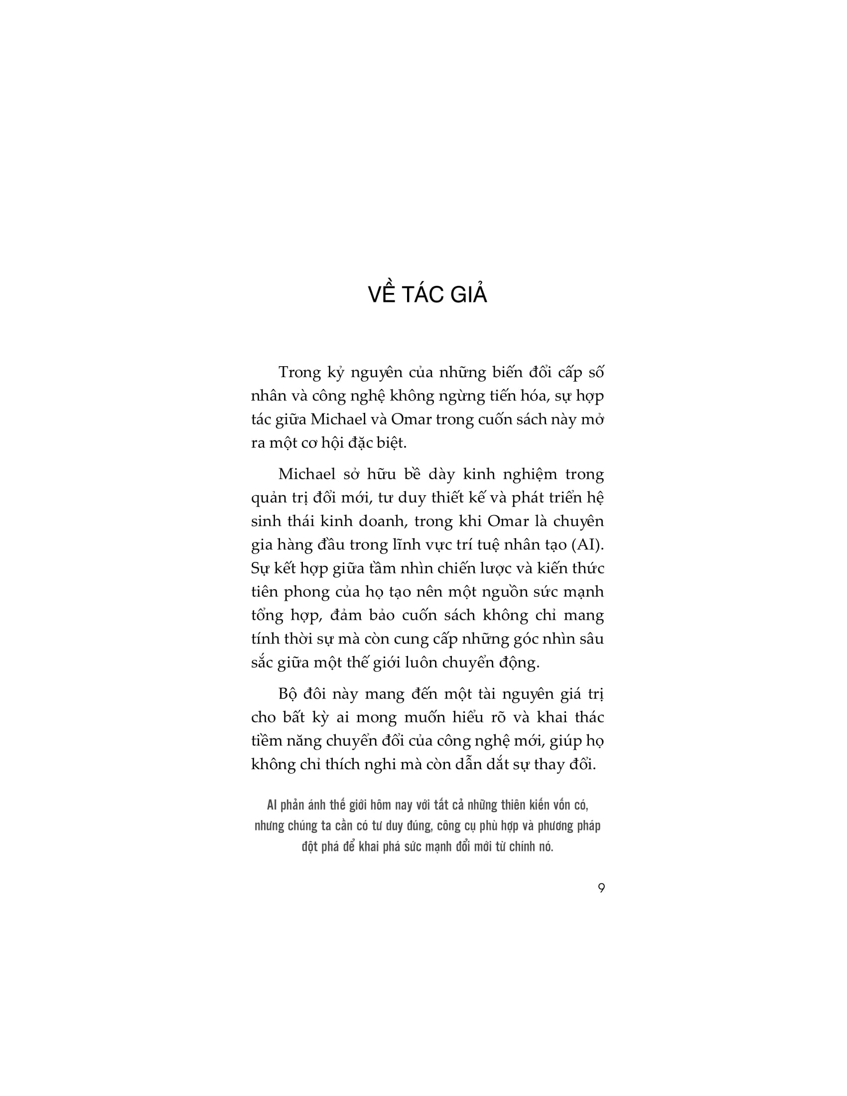 AI Tao Sinh - AI And Innovation