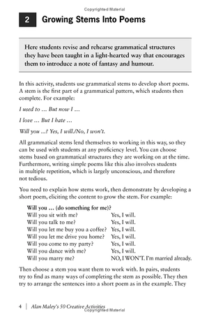 alan maley's 50 creative activities pocket editions: cambridge handbooks for language teachers