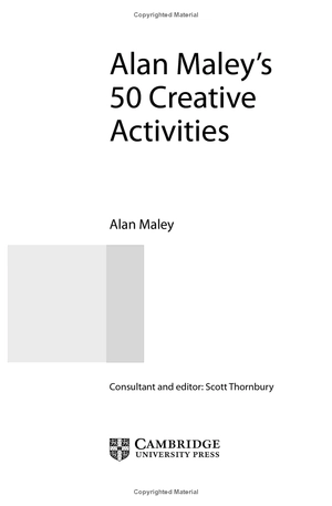 alan maley's 50 creative activities pocket editions: cambridge handbooks for language teachers