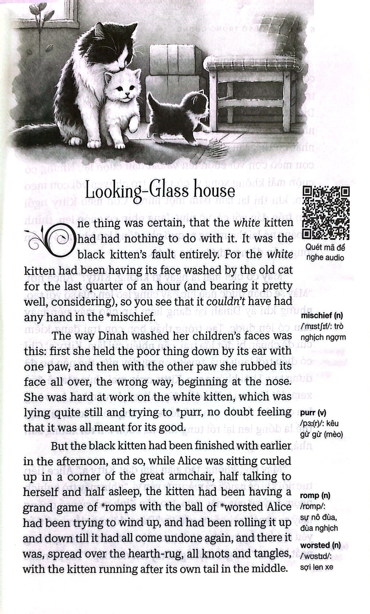 alice ở xứ sở trong gương - song ngữ